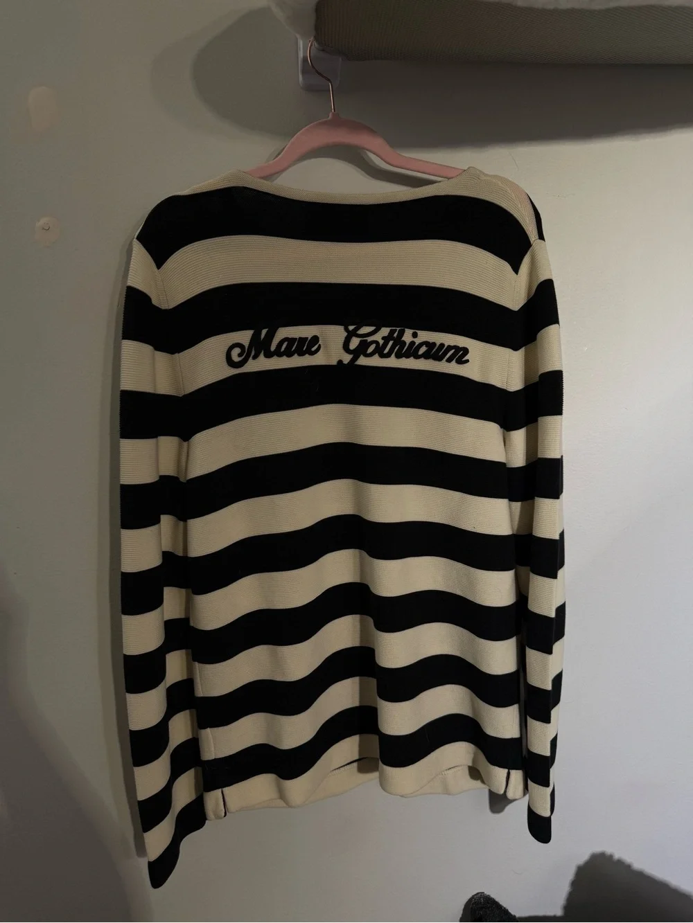 Gucci Black and Cream Striped Crewneck Sweater